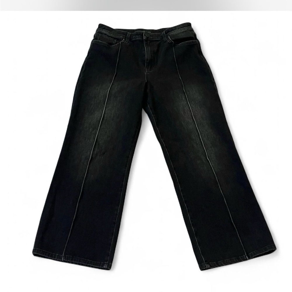 Kut from the kloth Black Wide-Leg flare Jeans seamed high waist charlotte 10 - Picture 2 of 7